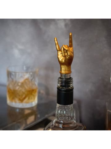 Flaschenverschluss ''Rock On Bottle'' in Gold - (L)14 cm