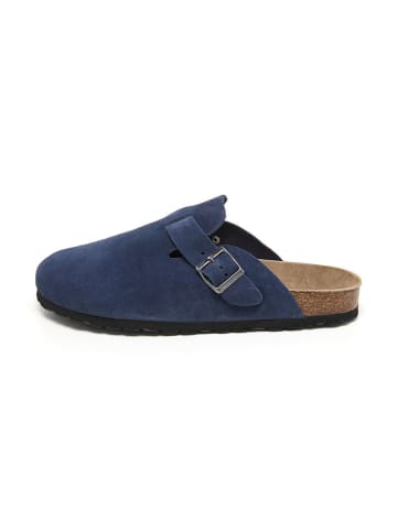 Leder-Clogs in Blau
