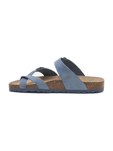 Leder-Zehentrenner in Hellblau