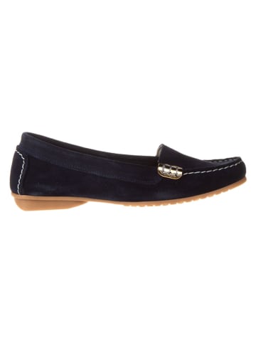 Leren mocassins taupe