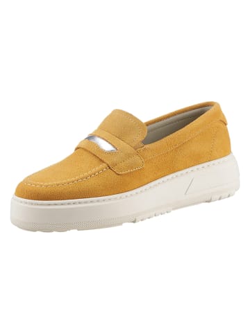 Leder-Slipper in Gelb