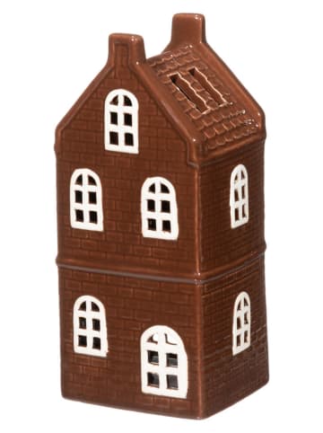 Świecznik "Copenhagen" w kolorze brązowym - 9 x 20 x 8 cm