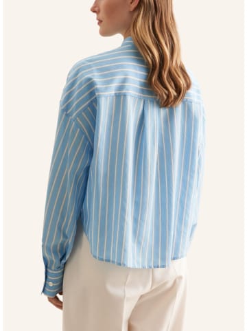 Bluse in Hellblau/ Weiß