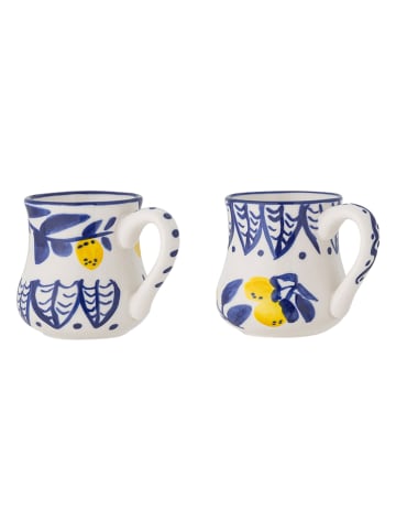 2-delige set: espressokoppen "Maxima" blauw/geel - 112 ml