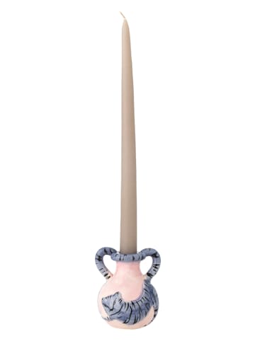 Kerzenhalter ''Ryker'' in Rosa/ Blau - (B)8 x (H)10 x (T)8 cm