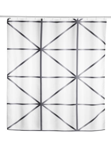 Duschvorhang "Shege" in Weiß/ Grau - (L)200 x (B)180 cm