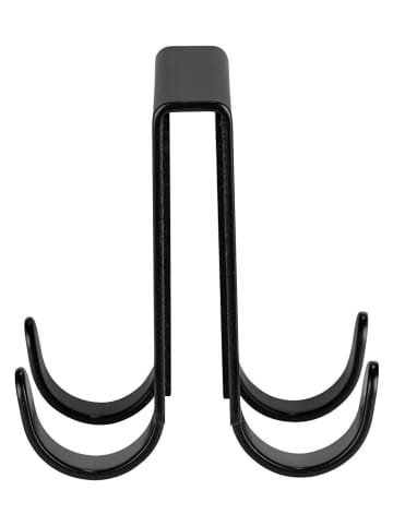 Doppel-Duschhaken "Brola" in Schwarz - (B)6,5 x (H)7 x (T)5,5 cm