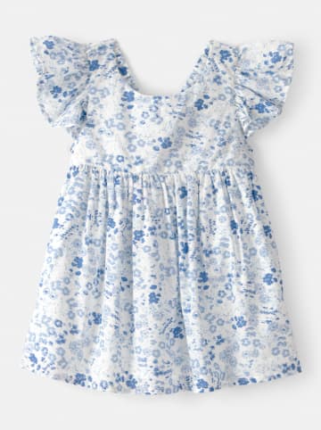Kleid in Weiß/ Blau