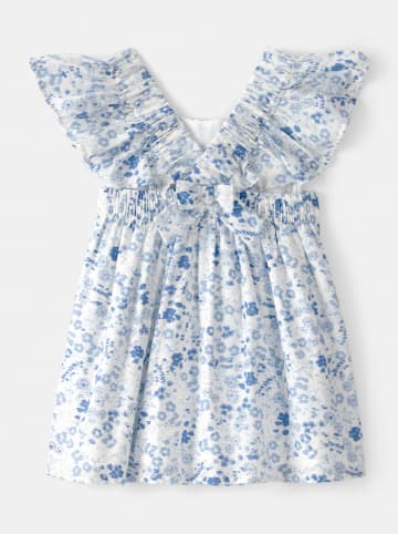 Kleid in Weiß/ Blau