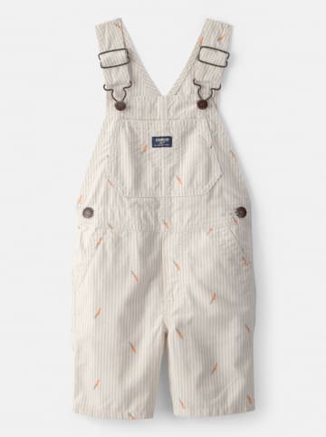 Latzhose in Beige/ Weiß