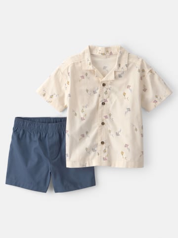 2-delige outfit beige/blauw