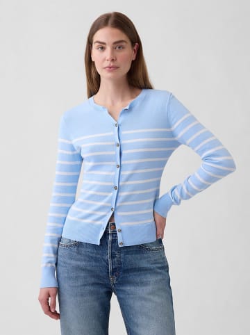 Vest lichtblauw/wit