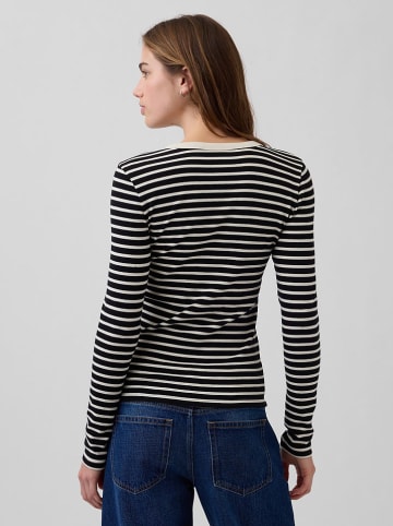 Longsleeve in Schwarz/ Sand