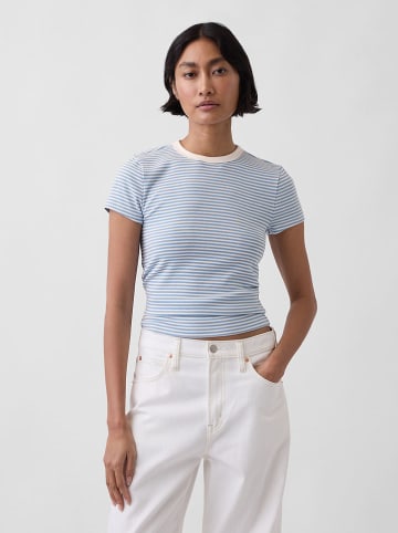 Shirt lichtblauw/wit