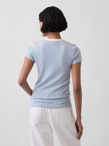 Shirt lichtblauw/wit
