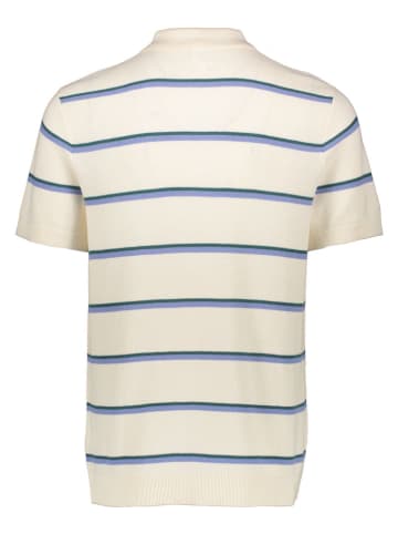 Koszulka polo w kolorze niebiesko-kremowym