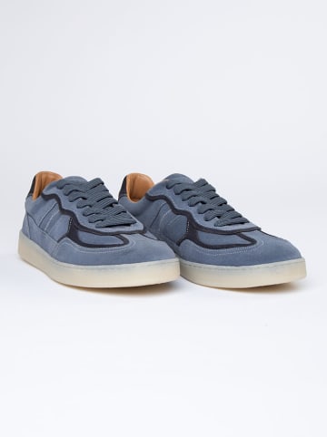 Leren sneakers blauw