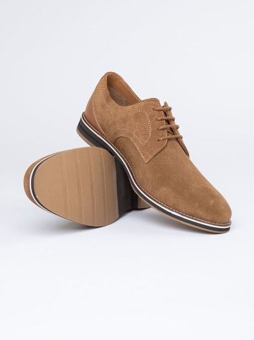 Leren veterschoenen lichtbruin