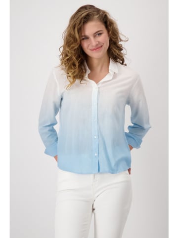 Bluse in Hellblau/ Weiß
