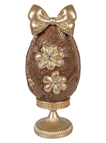 Dekofigur ''Ei'' in Braun/ Gold - (B)10 x (H)21 x (T)9 cm