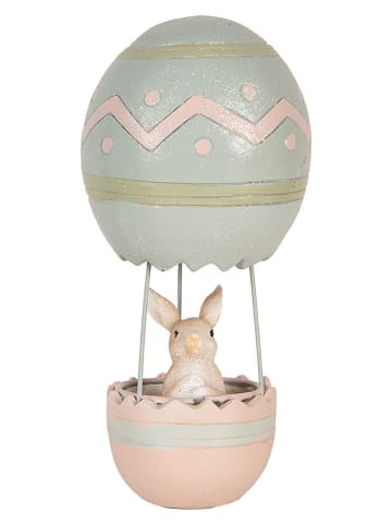 Figurka dekoracyjna w kolorze jasnoróżowo-zielonym - wys. 25 x Ø 12 cm