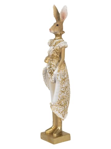 Decofiguur ''Konijntje'' goudkleurig - (B)11 x (H)33 x (D)8 cm