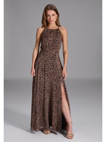 Kleid in Hellbraun/ Schwarz
