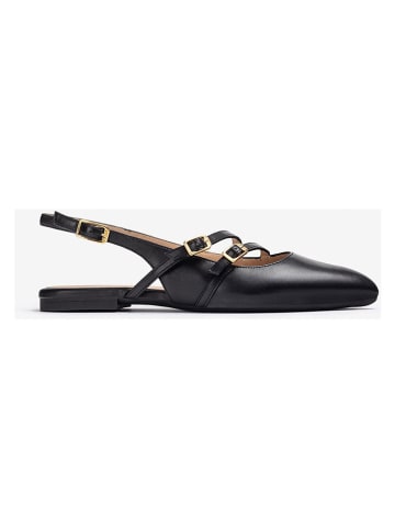 Leder-Ballerinas in Schwarz