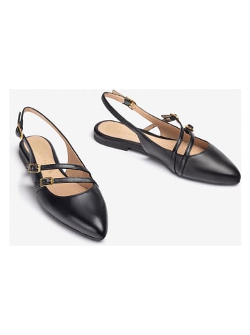 Leder-Ballerinas in Schwarz
