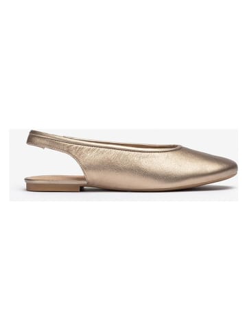 Leder-Slingballerinas in Gold