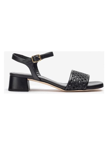 Leren haksandalen zwart