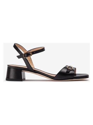 Leder-Sandaletten in Schwarz