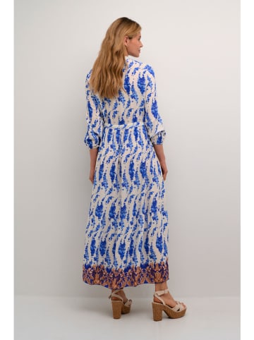 Jurk wit/blauw