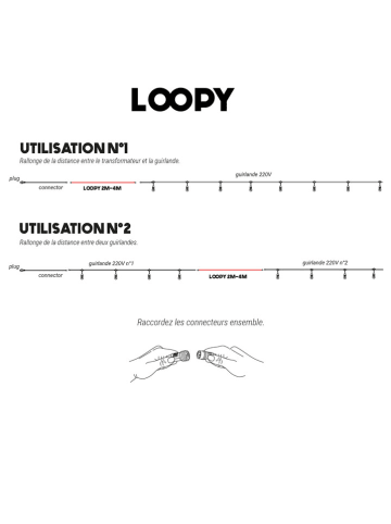Lichterketten-Verlängerung ''Loopy'' in Schwarz - (L)400 cm