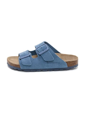 Leren slippers blauw
