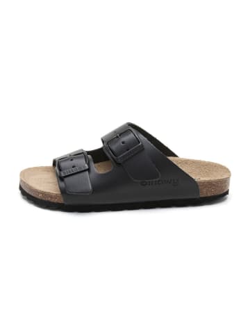 Leder-Pantoletten in Schwarz