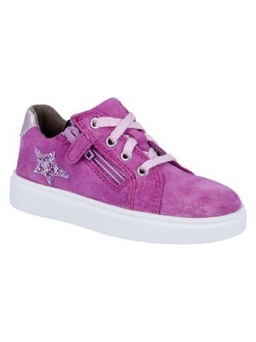 Skórzane sneakersy "Flora" w kolorze fioletowym