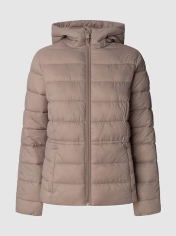 Doorgestikte jas beige