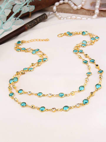 Vergulde ketting met sierelementen - (L)50 cm