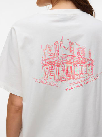 Shirt in Weiß/ Rot