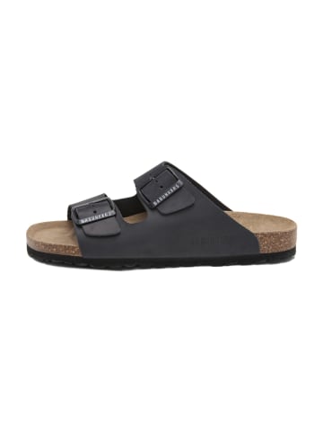 Leder-Pantoletten in Schwarz