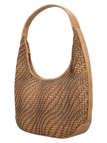 Skórzany shopper bag w kolorze jasnobrązowym - 40 x 24 x 10 cm