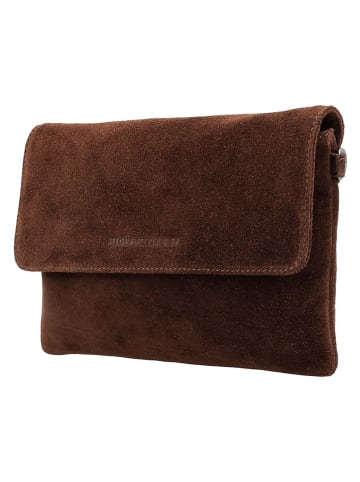 Leren schoudertas "Brazos" bruin - (B)24 x (H)16 x (D)5,5 cm