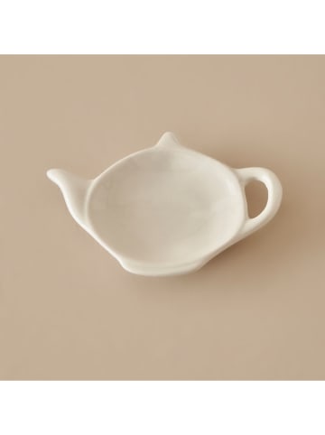 Talerzyk "Tea Sun" w kolorze białym na torebki herbaty - szer. 12 cm