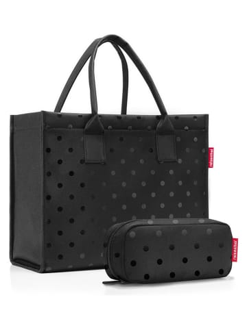 Shopper bag w kolorze czarnym - 43 x 36 x 8 cm