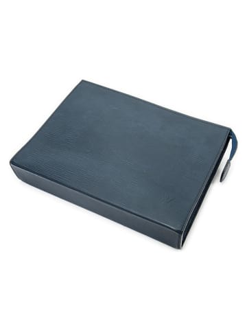 Leder-Clutch in Dunkelblau - (B)26 x (H)20 x (T)5 cm