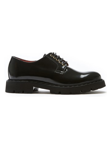 Leder-Schnürschuhe in Schwarz