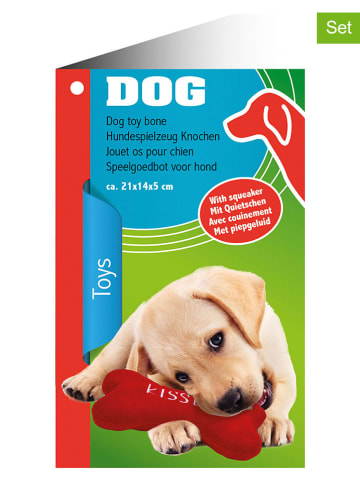 2er-Set: Hundespielzeuge in Rosa/ Rot - (B)21 cm (Überraschungsprodukt)