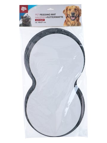 Mata w kolorze szarym do pod miski dla zwierząt domowych - 48 x 27 cm