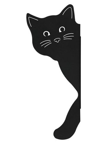 Ogrodowa dekoracja ścienna "Cat" w kolorze czarnym - 12 x 30 x 3 cm
